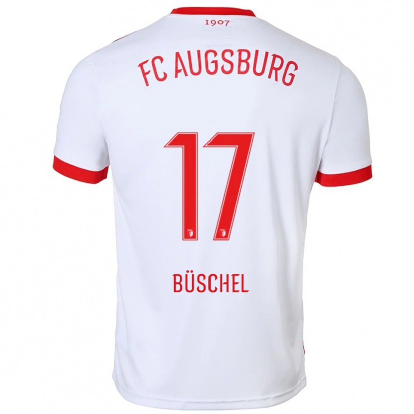 Danxen Niño Camiseta Alisa Büschel #17 Blanco Rojo 1ª Equipación 2025/26 La Camisa México