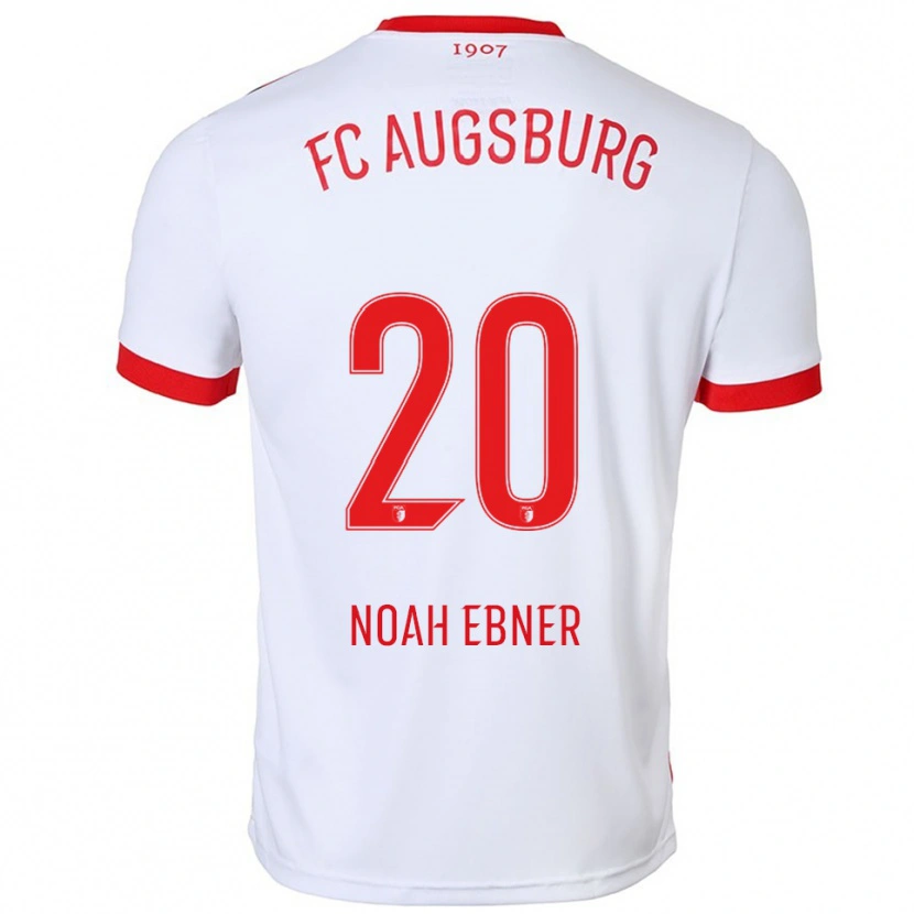 Danxen Niño Camiseta Noah Ebner #20 Blanco Rojo 1ª Equipación 2025/26 La Camisa México