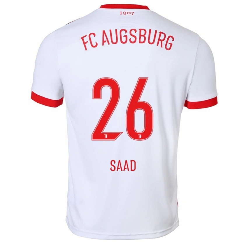 Danxen Niño Camiseta Elias Saad #26 Blanco Rojo 1ª Equipación 2025/26 La Camisa México