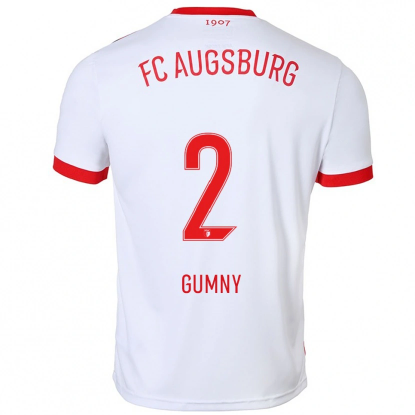Danxen Niño Camiseta Robert Gumny #2 Blanco Rojo 1ª Equipación 2025/26 La Camisa México