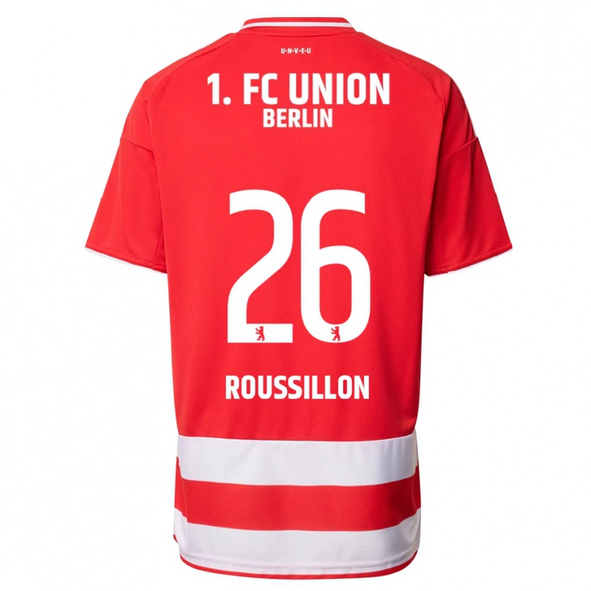 Danxen Niño Camiseta Jérôme Roussillon #26 Rojo Blanco 1ª Equipación 2025/26 La Camisa México