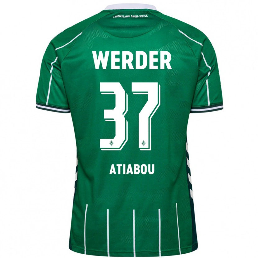 Danxen Niño Camiseta Benjamin Atiabou #37 Verde Blanco 1ª Equipación 2025/26 La Camisa México