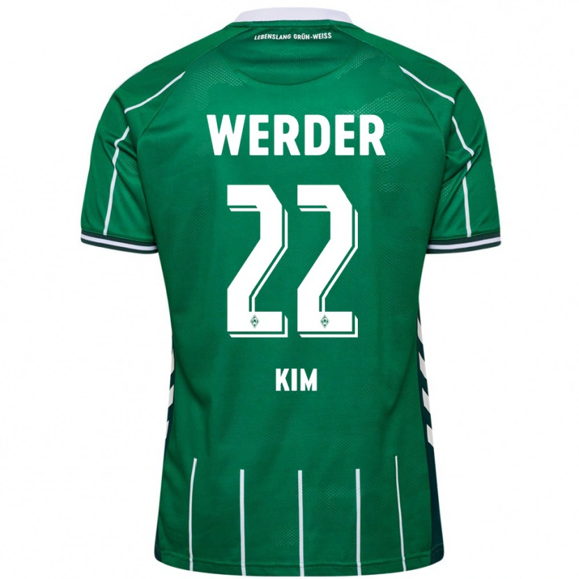 Danxen Niño Camiseta Min-Je Kim #22 Verde Blanco 1ª Equipación 2025/26 La Camisa México