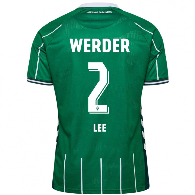 Danxen Niño Camiseta Gun-Woo Lee #2 Verde Blanco 1ª Equipación 2025/26 La Camisa México