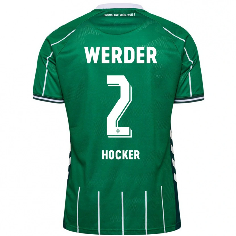 Danxen Niño Camiseta Luca Höcker #2 Verde Blanco 1ª Equipación 2025/26 La Camisa México