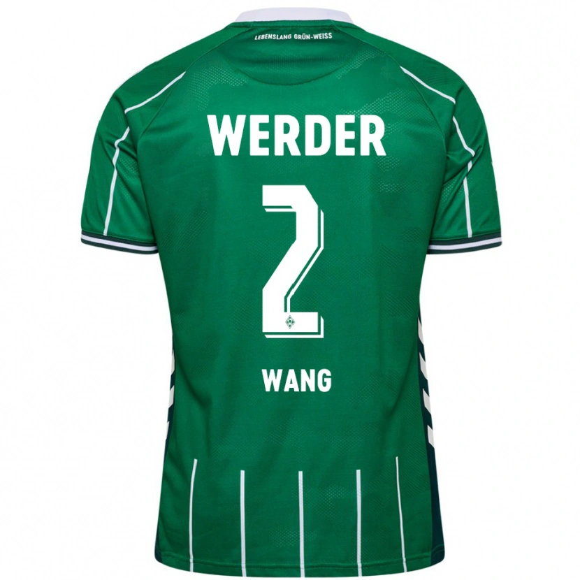Danxen Niño Camiseta Bowen Wang #2 Verde Blanco 1ª Equipación 2025/26 La Camisa México