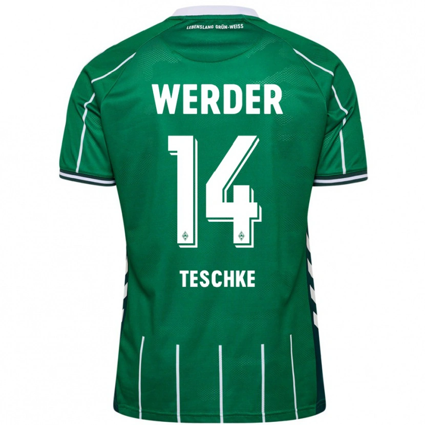 Danxen Niño Camiseta Tim Teschke #14 Verde Blanco 1ª Equipación 2025/26 La Camisa México