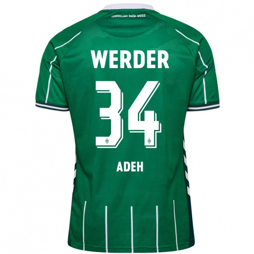 Danxen Niño Camiseta Wesley Adeh #34 Verde Blanco 1ª Equipación 2025/26 La Camisa México