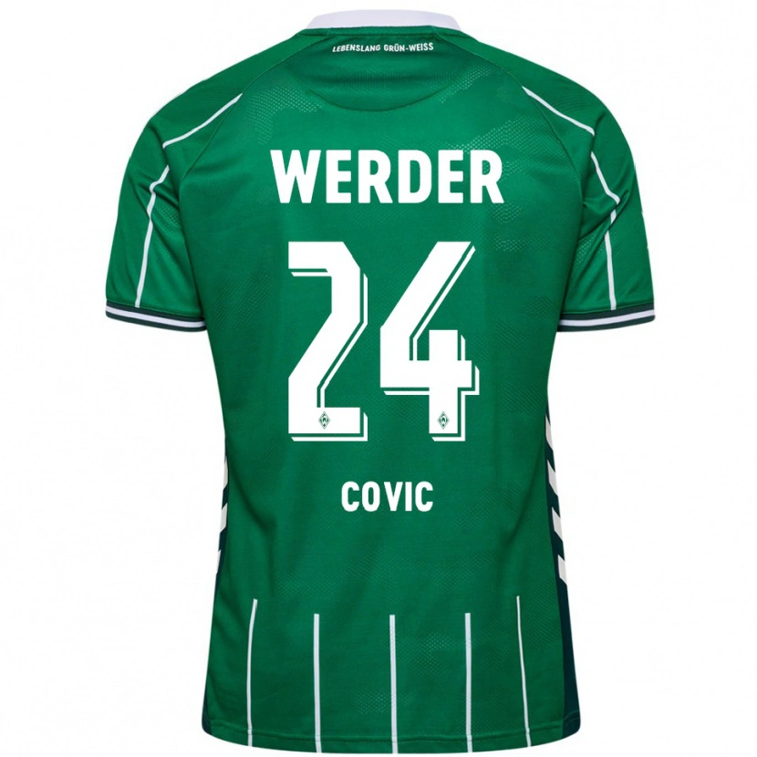 Danxen Niño Camiseta Patrice Covic #24 Verde Blanco 1ª Equipación 2025/26 La Camisa México