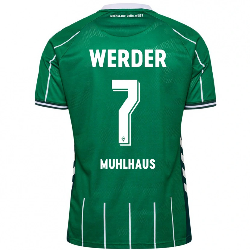 Danxen Niño Camiseta Larissa Mühlhaus #7 Verde Blanco 1ª Equipación 2025/26 La Camisa México