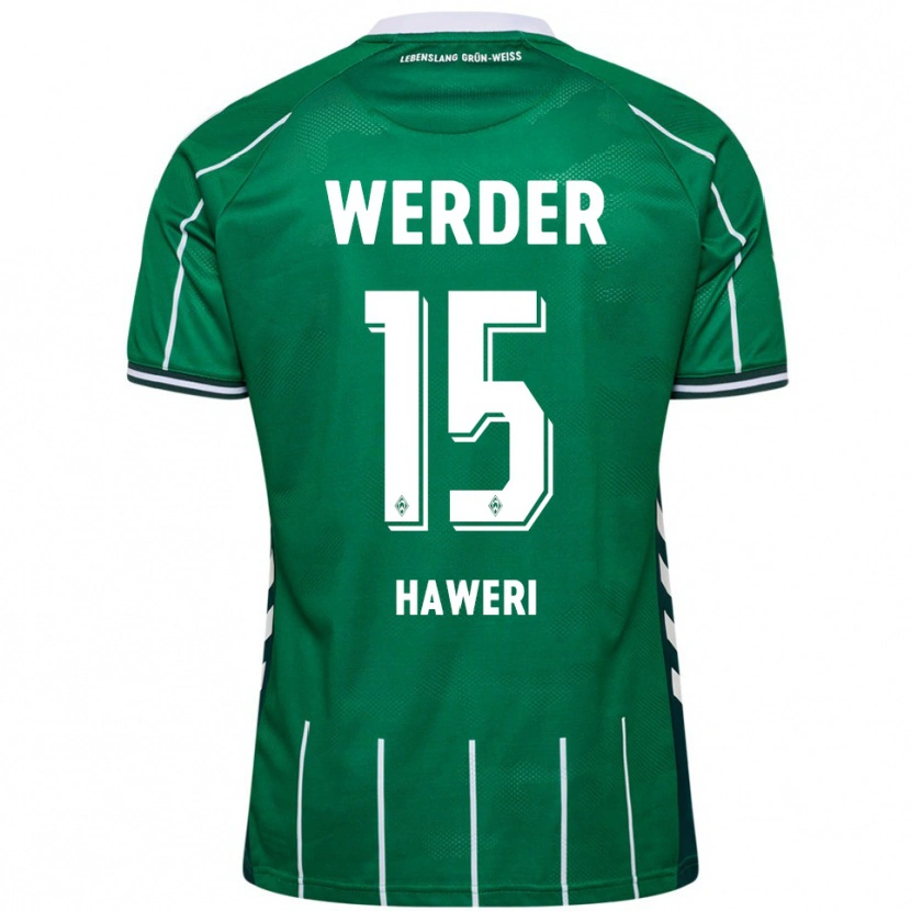 Danxen Niño Camiseta Adrian Haweri #15 Verde Blanco 1ª Equipación 2025/26 La Camisa México