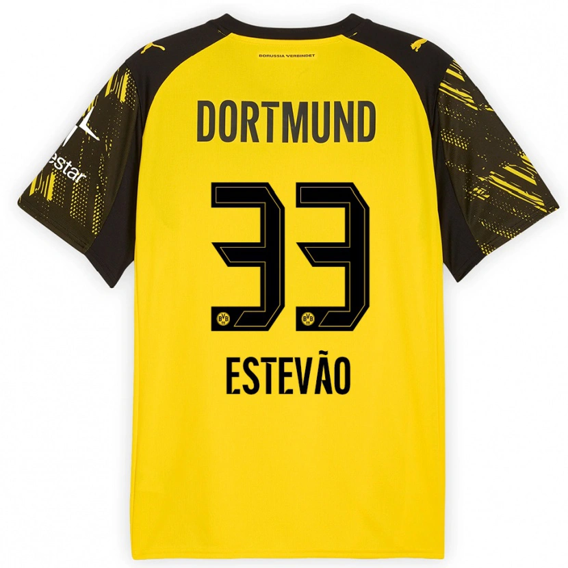 Danxen Niño Camiseta Tiago Estevão #33 Amarillo Negro 1ª Equipación 2025/26 La Camisa México