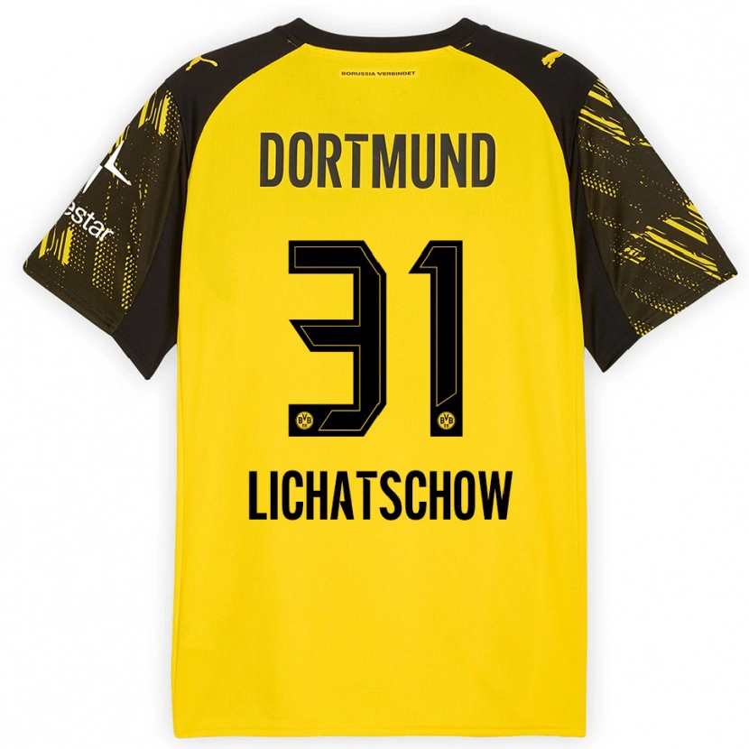 Danxen Niño Camiseta Deniese Lichatschow #31 Amarillo Negro 1ª Equipación 2025/26 La Camisa México
