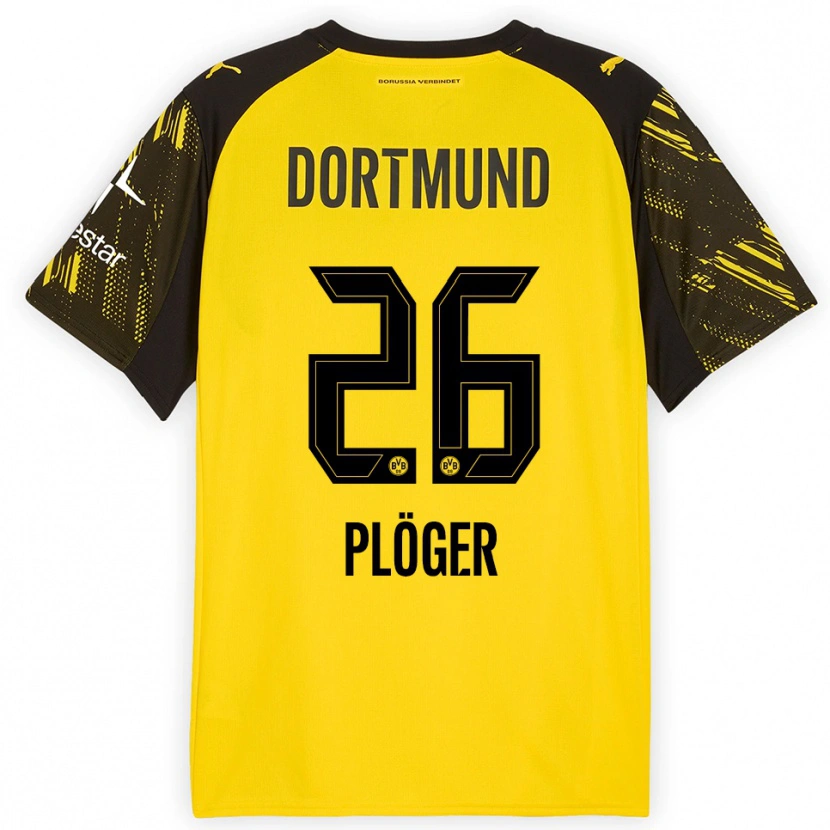 Danxen Niño Camiseta Dustin Plöger #26 Amarillo Negro 1ª Equipación 2025/26 La Camisa México