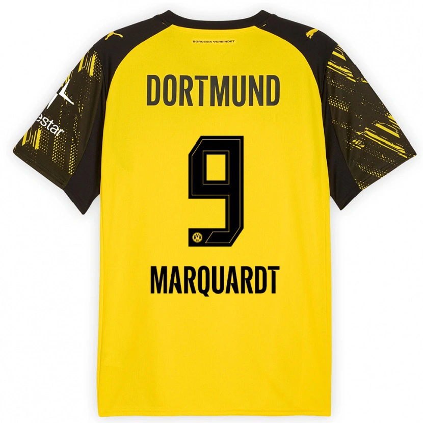 Danxen Niño Camiseta Dana Marquardt #9 Amarillo Negro 1ª Equipación 2025/26 La Camisa México