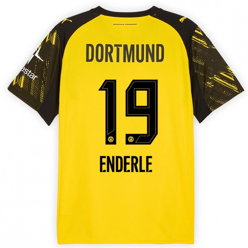 Danxen Niño Camiseta Annika Enderle #19 Amarillo Negro 1ª Equipación 2025/26 La Camisa México