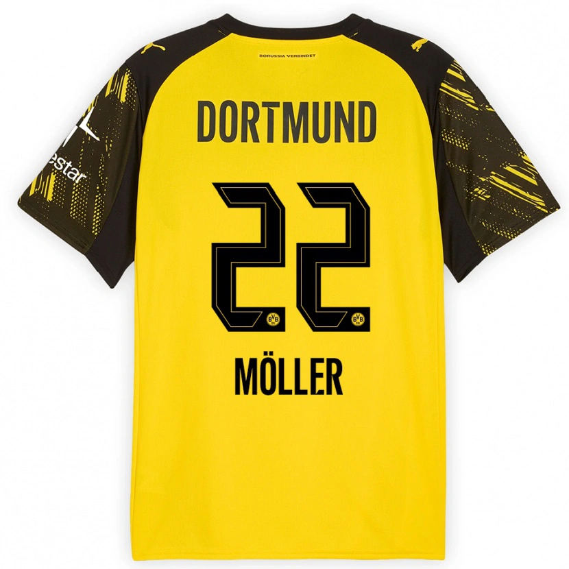 Danxen Niño Camiseta Paul Möller #22 Amarillo Negro 1ª Equipación 2025/26 La Camisa México