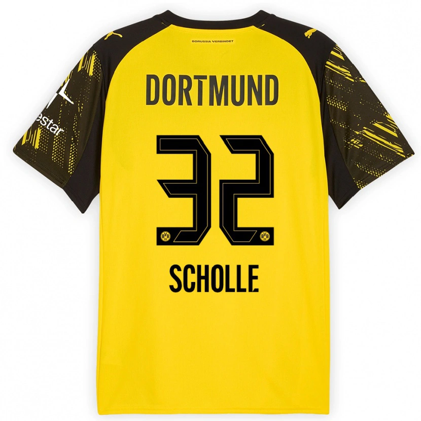 Danxen Niño Camiseta Mia Scholle #32 Amarillo Negro 1ª Equipación 2025/26 La Camisa México
