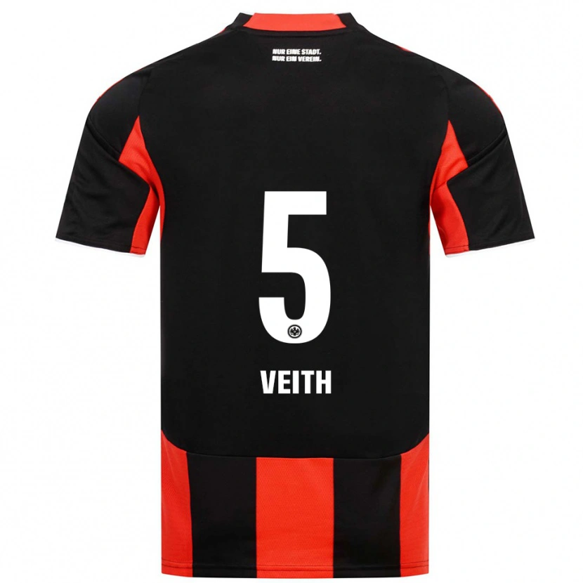 Danxen Niño Camiseta Titus Veith #5 Negro Rojo 1ª Equipación 2025/26 La Camisa México