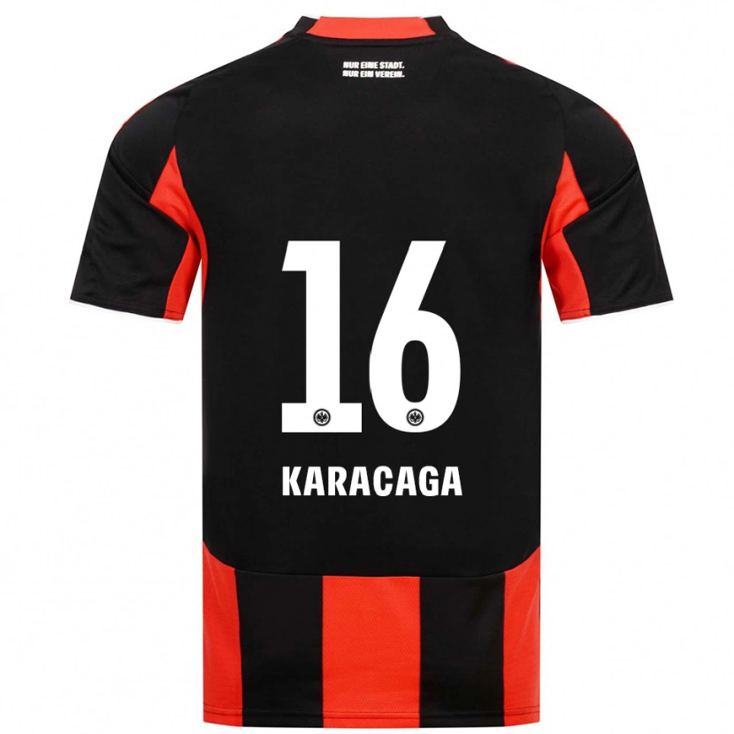 Danxen Niño Camiseta Tom Karacaga #16 Negro Rojo 1ª Equipación 2025/26 La Camisa México