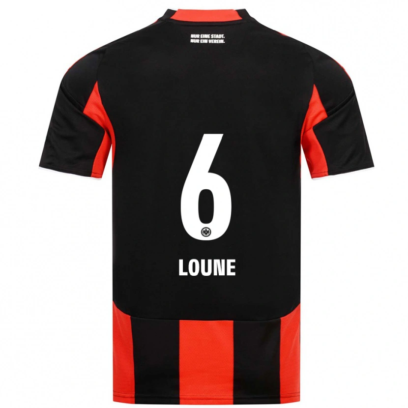 Danxen Niño Camiseta Adam Loune #6 Negro Rojo 1ª Equipación 2025/26 La Camisa México
