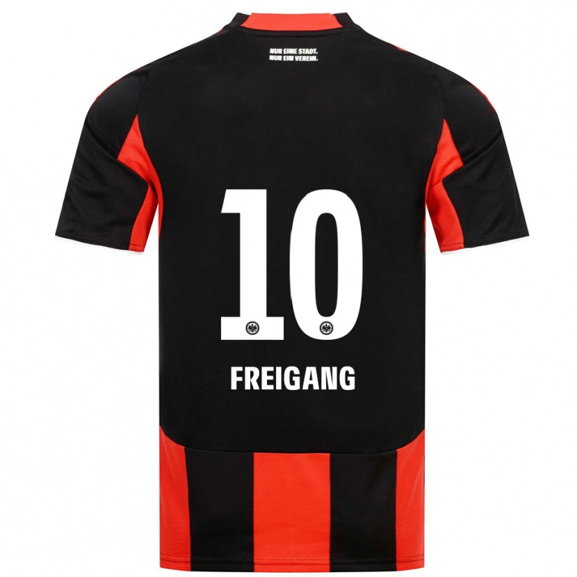 Danxen Niño Camiseta Laura Freigang #10 Negro Rojo 1ª Equipación 2025/26 La Camisa México