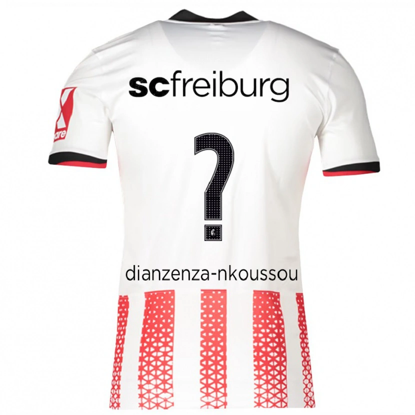 Danxen Niño Camiseta Chrisdy Dianzenza-Nkoussou #0 Blanco Rojo 1ª Equipación 2025/26 La Camisa México