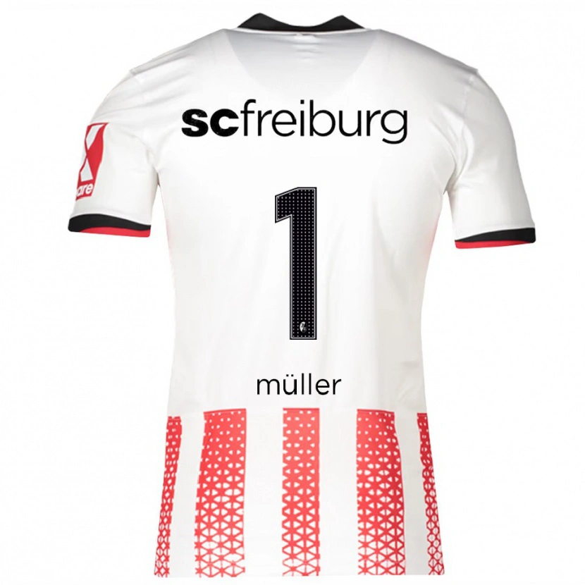 Danxen Niño Camiseta Philipp Müller #1 Blanco Rojo 1ª Equipación 2025/26 La Camisa México