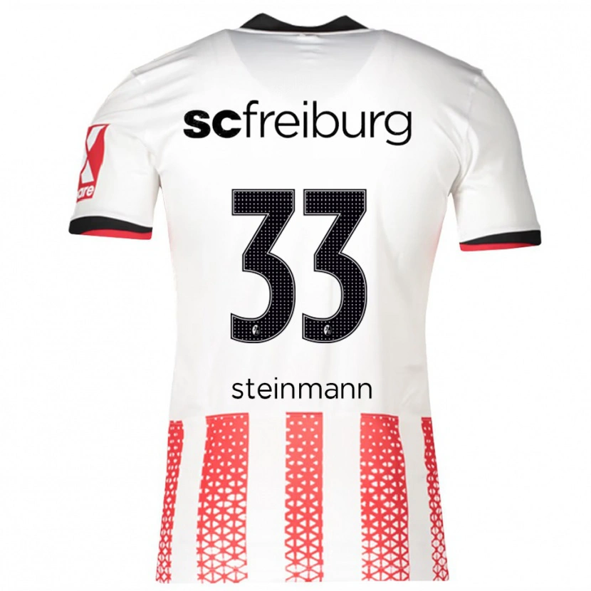 Danxen Niño Camiseta Karl Steinmann #33 Blanco Rojo 1ª Equipación 2025/26 La Camisa México