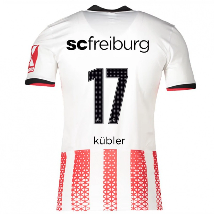 Danxen Niño Camiseta Lukas Kübler #17 Blanco Rojo 1ª Equipación 2025/26 La Camisa México