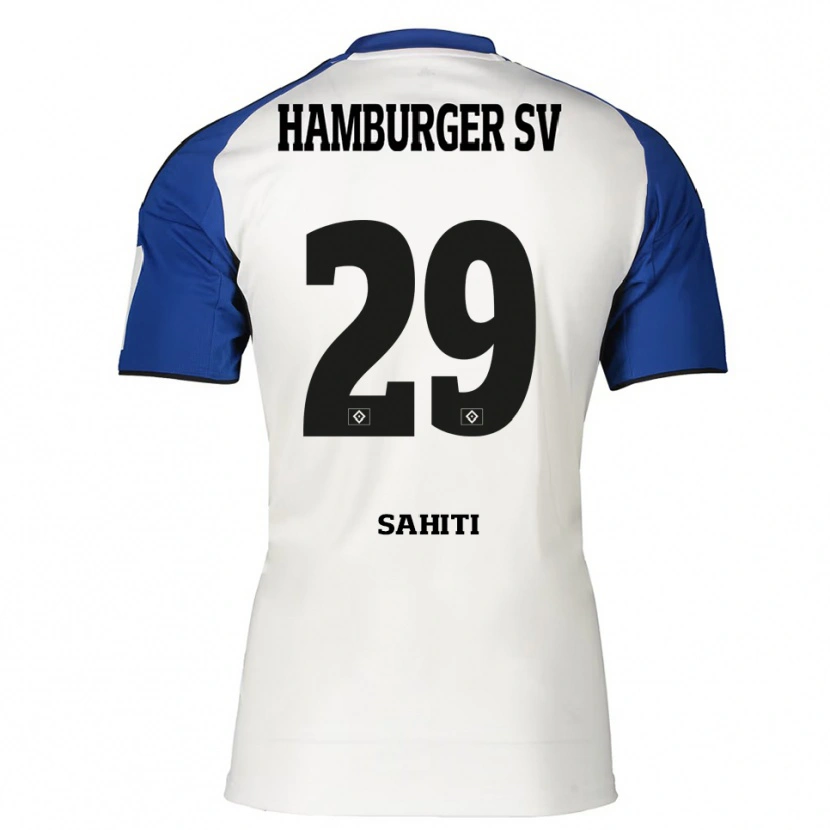 Danxen Niño Camiseta Emir Sahiti #29 Blanco Azul 1ª Equipación 2025/26 La Camisa México