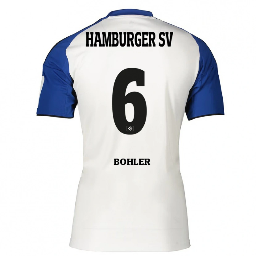 Danxen Niño Camiseta Annaleen Böhler #6 Blanco Azul 1ª Equipación 2025/26 La Camisa México