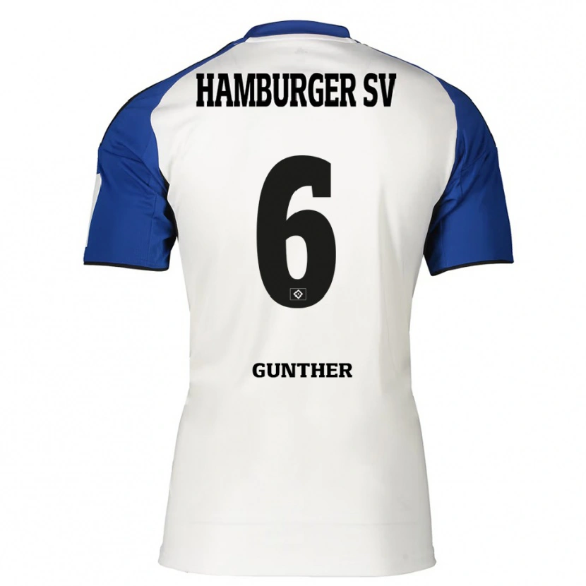 Danxen Niño Camiseta Hannah Günther #6 Blanco Azul 1ª Equipación 2025/26 La Camisa México