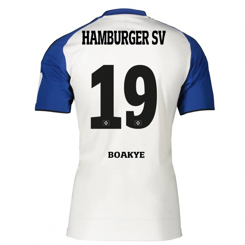Danxen Niño Camiseta Jeremiah Boakye #19 Blanco Azul 1ª Equipación 2025/26 La Camisa México
