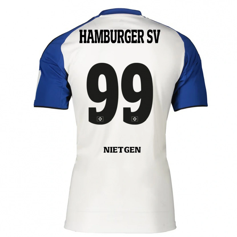 Danxen Niño Camiseta Marvin Nietgen #99 Blanco Azul 1ª Equipación 2025/26 La Camisa México