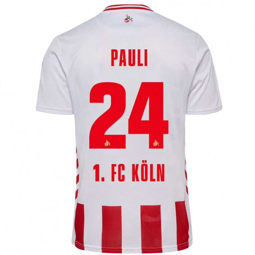 Danxen Niño Camiseta Julian Pauli #24 Blanco Rojo 1ª Equipación 2025/26 La Camisa México