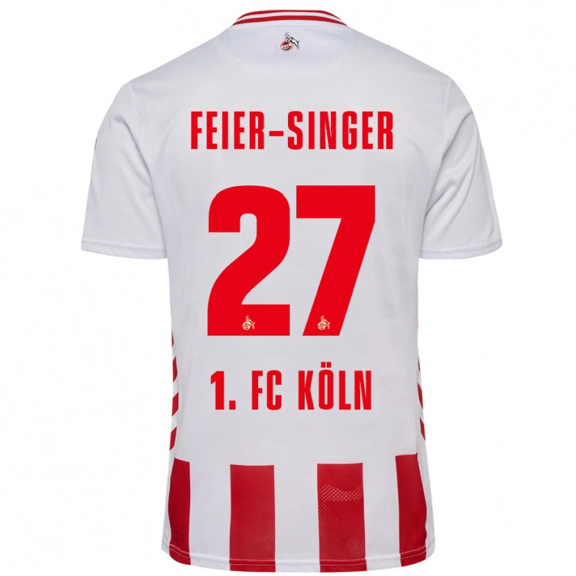 Danxen Niño Camiseta Laura Feier-Singer #27 Blanco Rojo 1ª Equipación 2025/26 La Camisa México