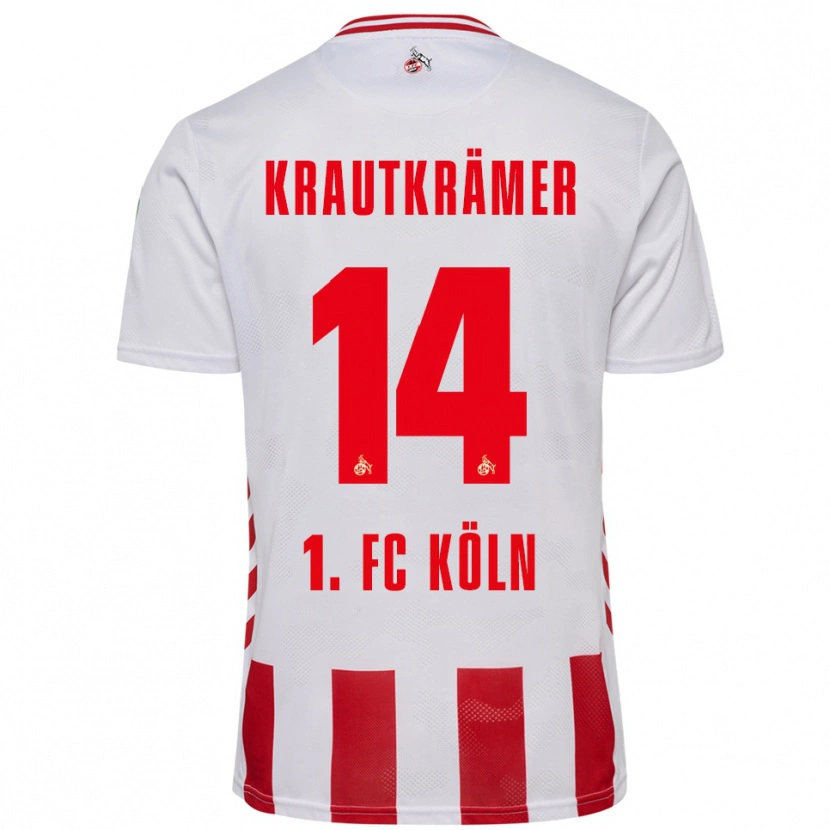 Danxen Niño Camiseta Jakob Krautkrämer #14 Blanco Rojo 1ª Equipación 2025/26 La Camisa México