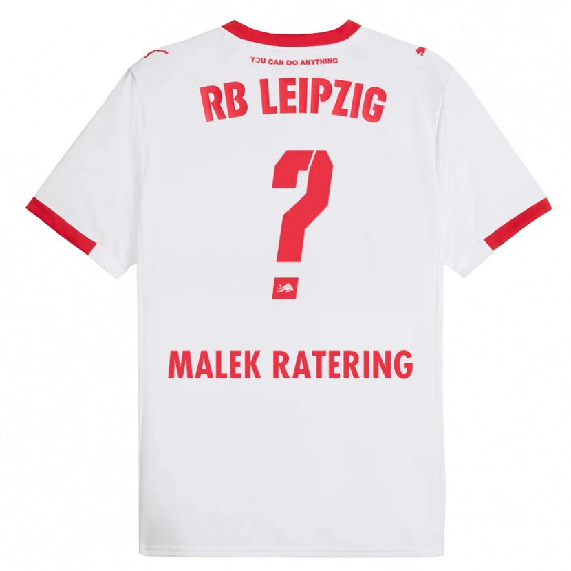 Danxen Niño Camiseta Jakob Malek Ratering #0 Blanco Rojo 1ª Equipación 2025/26 La Camisa México