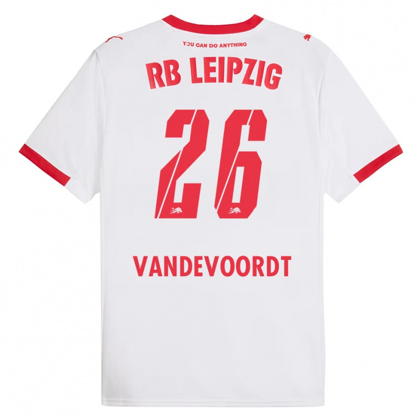 Danxen Niño Camiseta Maarten Vandevoordt #26 Blanco Rojo 1ª Equipación 2025/26 La Camisa México