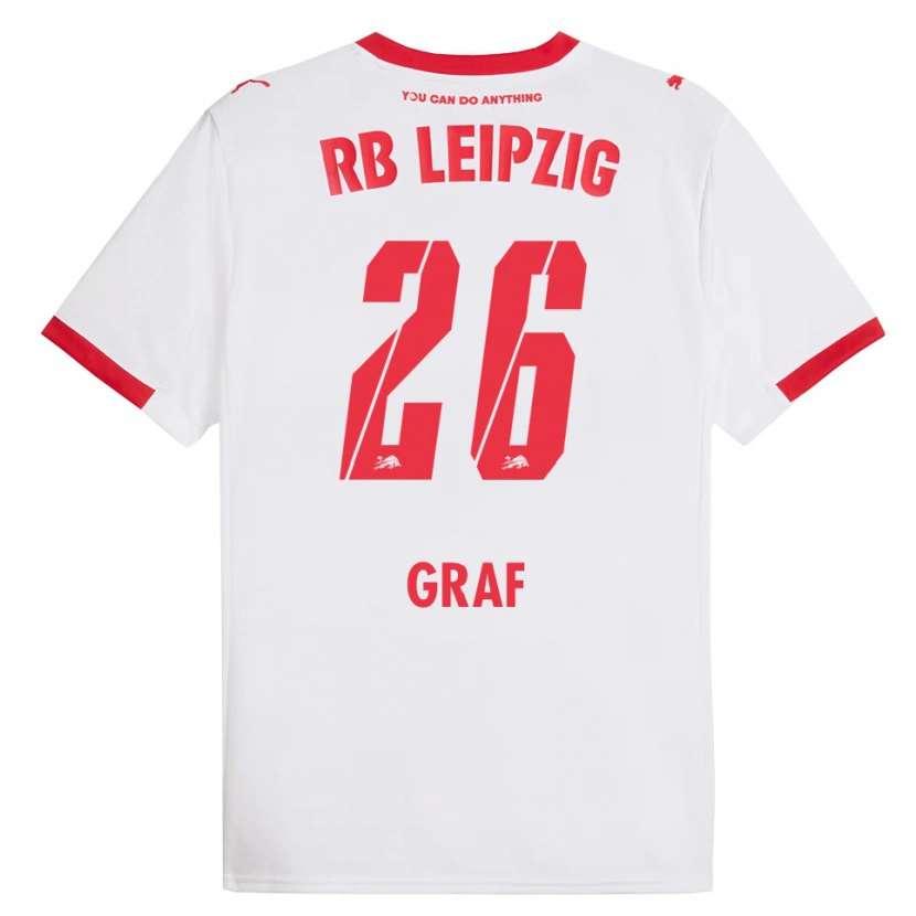 Danxen Niño Camiseta Luca Maria Graf #26 Blanco Rojo 1ª Equipación 2025/26 La Camisa México