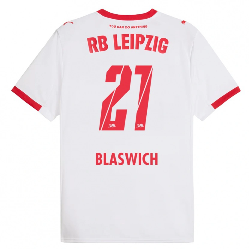 Danxen Niño Camiseta Janis Blaswich #21 Blanco Rojo 1ª Equipación 2025/26 La Camisa México