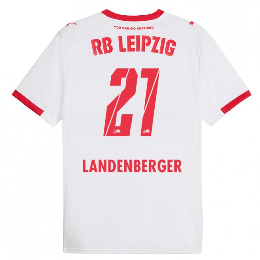 Danxen Niño Camiseta Julia Landenberger #21 Blanco Rojo 1ª Equipación 2025/26 La Camisa México