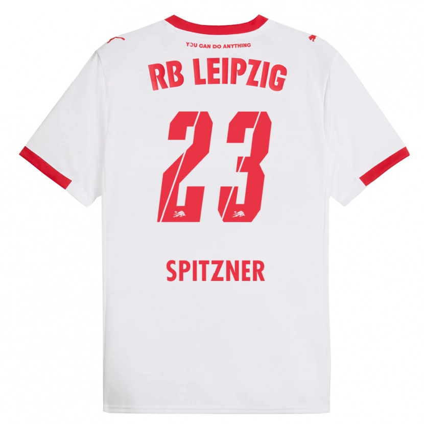 Danxen Niño Camiseta Kyra Spitzner #23 Blanco Rojo 1ª Equipación 2025/26 La Camisa México