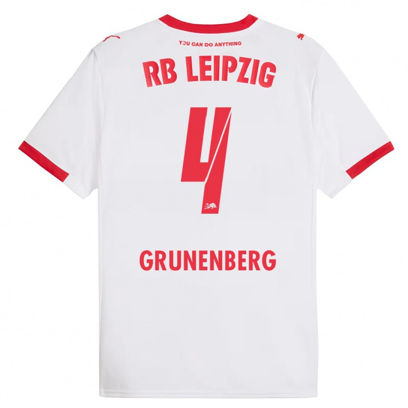 Danxen Niño Camiseta Rucy Grunenberg #4 Blanco Rojo 1ª Equipación 2025/26 La Camisa México