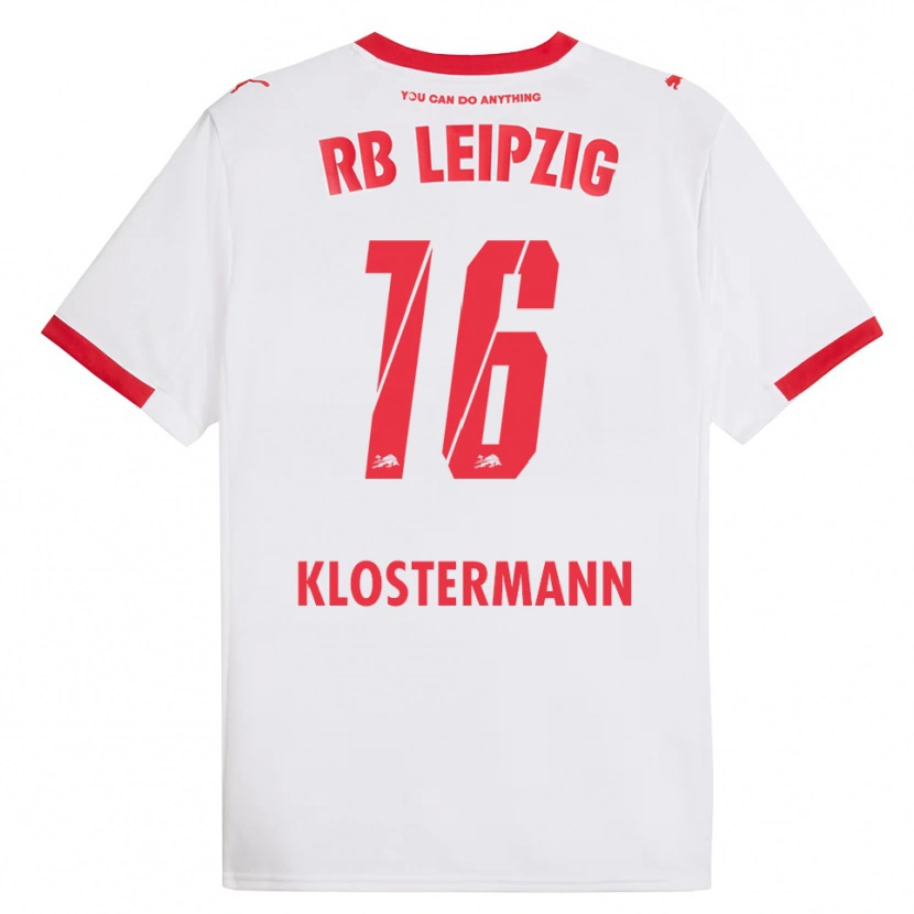 Danxen Niño Camiseta Lukas Klostermann #16 Blanco Rojo 1ª Equipación 2025/26 La Camisa México