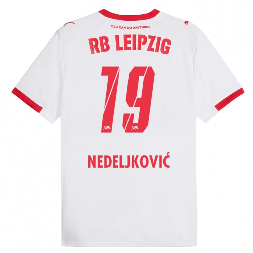 Danxen Niño Camiseta Kosta Nedeljkovic #19 Blanco Rojo 1ª Equipación 2025/26 La Camisa México