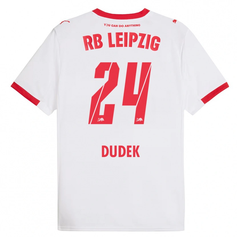 Danxen Niño Camiseta Nikoline Dudek #24 Blanco Rojo 1ª Equipación 2025/26 La Camisa México