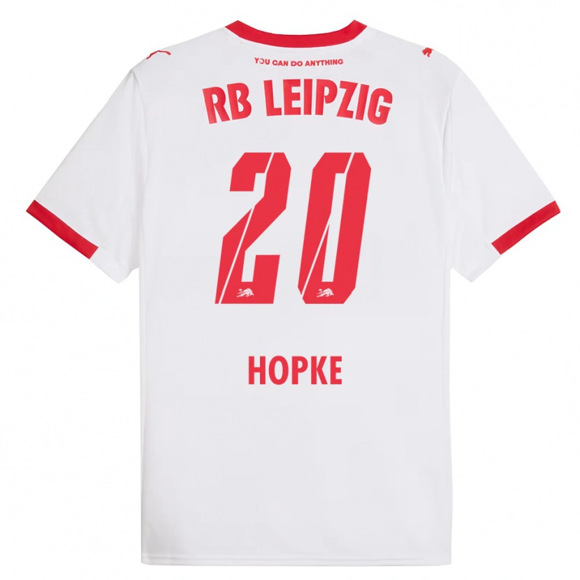 Danxen Niño Camiseta Hannes Hopke #20 Blanco Rojo 1ª Equipación 2025/26 La Camisa México