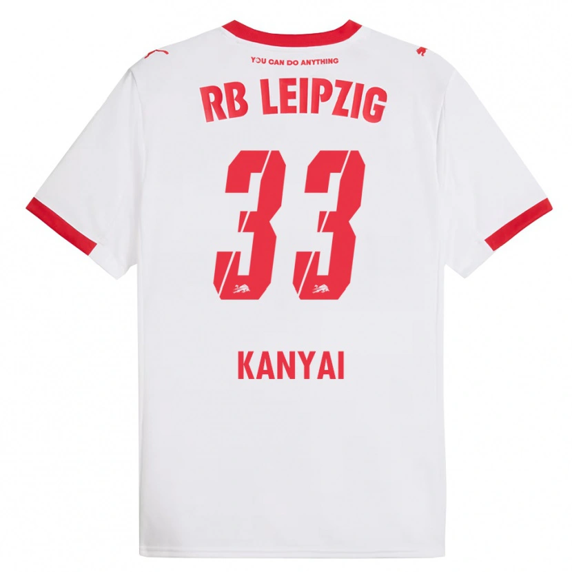 Danxen Niño Camiseta János Kányai #33 Blanco Rojo 1ª Equipación 2025/26 La Camisa México